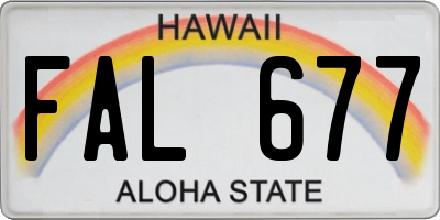 HI license plate FAL677