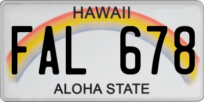 HI license plate FAL678