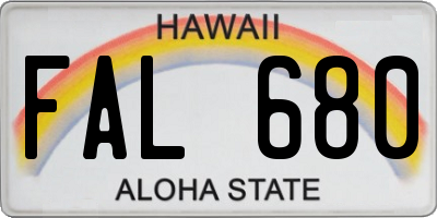 HI license plate FAL680