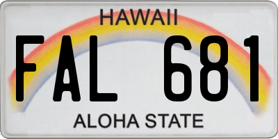 HI license plate FAL681