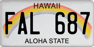 HI license plate FAL687