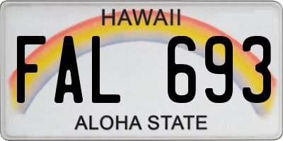 HI license plate FAL693