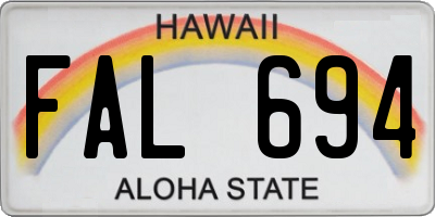 HI license plate FAL694