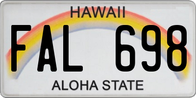 HI license plate FAL698