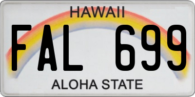 HI license plate FAL699