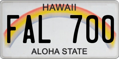 HI license plate FAL700