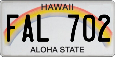 HI license plate FAL702