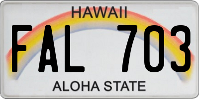 HI license plate FAL703
