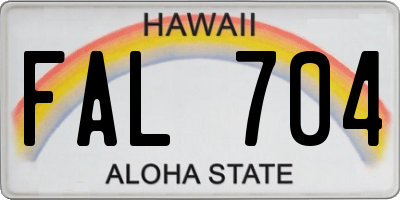 HI license plate FAL704