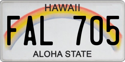 HI license plate FAL705