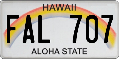 HI license plate FAL707