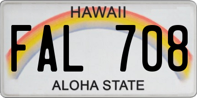 HI license plate FAL708