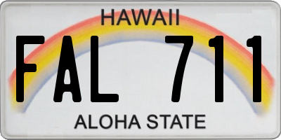 HI license plate FAL711