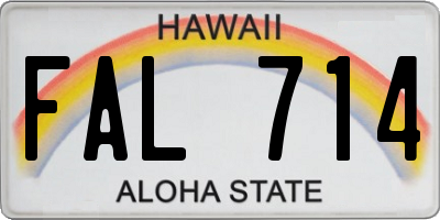 HI license plate FAL714