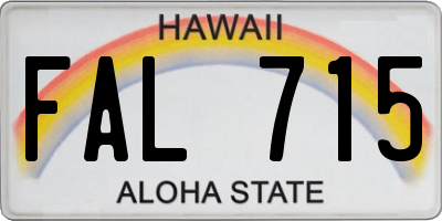 HI license plate FAL715