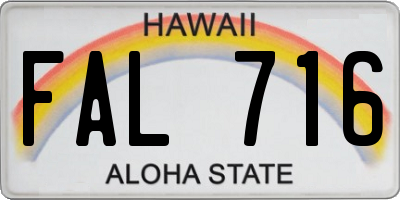 HI license plate FAL716
