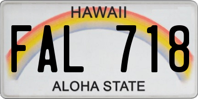 HI license plate FAL718