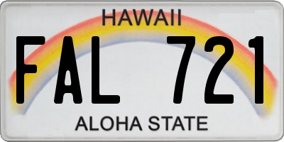 HI license plate FAL721