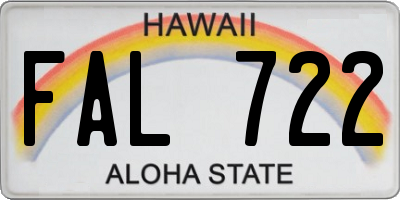 HI license plate FAL722