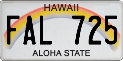 HI license plate FAL725