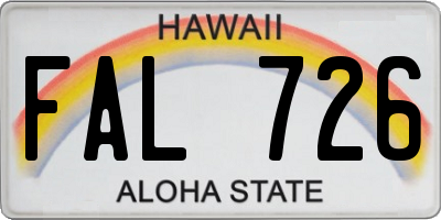 HI license plate FAL726