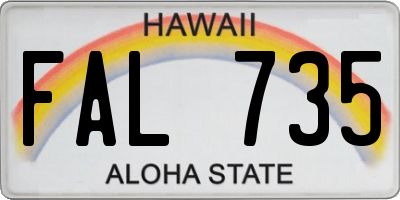 HI license plate FAL735