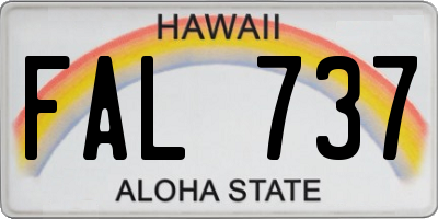 HI license plate FAL737