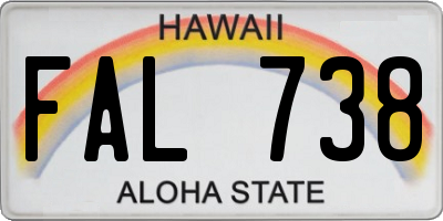 HI license plate FAL738