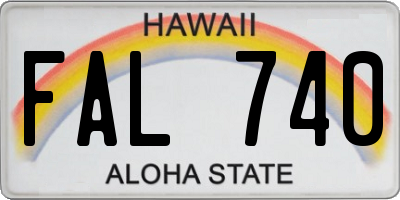 HI license plate FAL740