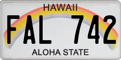 HI license plate FAL742