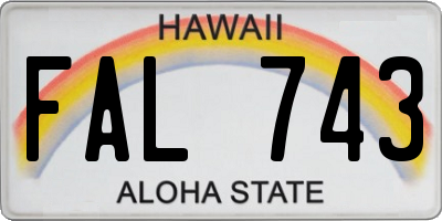 HI license plate FAL743