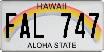 HI license plate FAL747