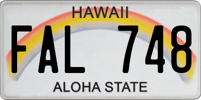 HI license plate FAL748