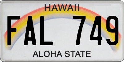 HI license plate FAL749