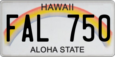 HI license plate FAL750