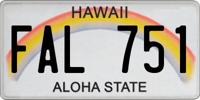 HI license plate FAL751