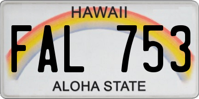HI license plate FAL753