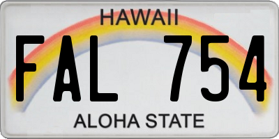 HI license plate FAL754