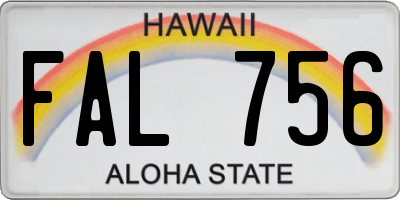 HI license plate FAL756
