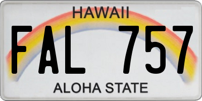HI license plate FAL757