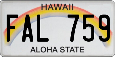HI license plate FAL759
