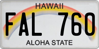 HI license plate FAL760