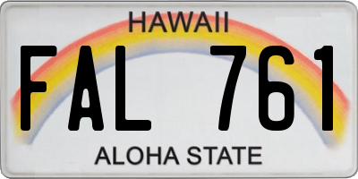 HI license plate FAL761