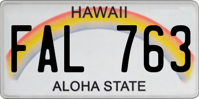 HI license plate FAL763