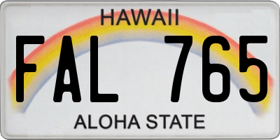 HI license plate FAL765