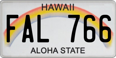 HI license plate FAL766