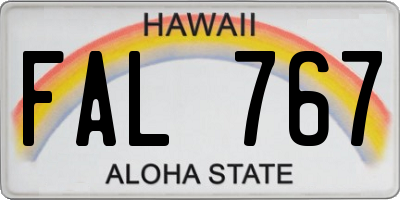 HI license plate FAL767
