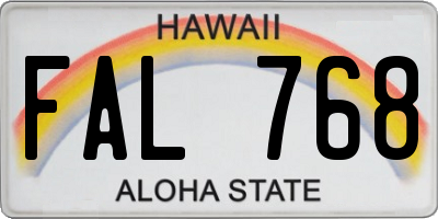 HI license plate FAL768