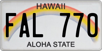 HI license plate FAL770