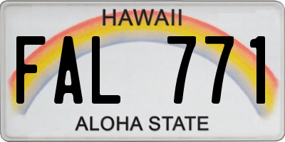 HI license plate FAL771